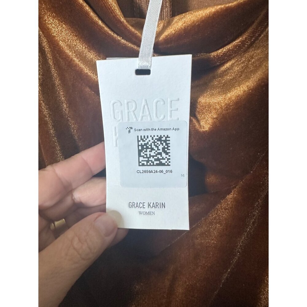 NWT VELVET* GRACE KARIN Formal Cocktail Dress Elegant Ruched Sleeveless Cowl 16 - Picture 4 of 5